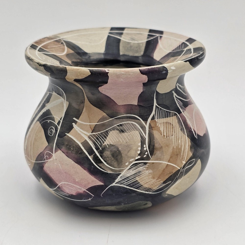 Africa Handmade Soapstone Handpainted Vase Carving